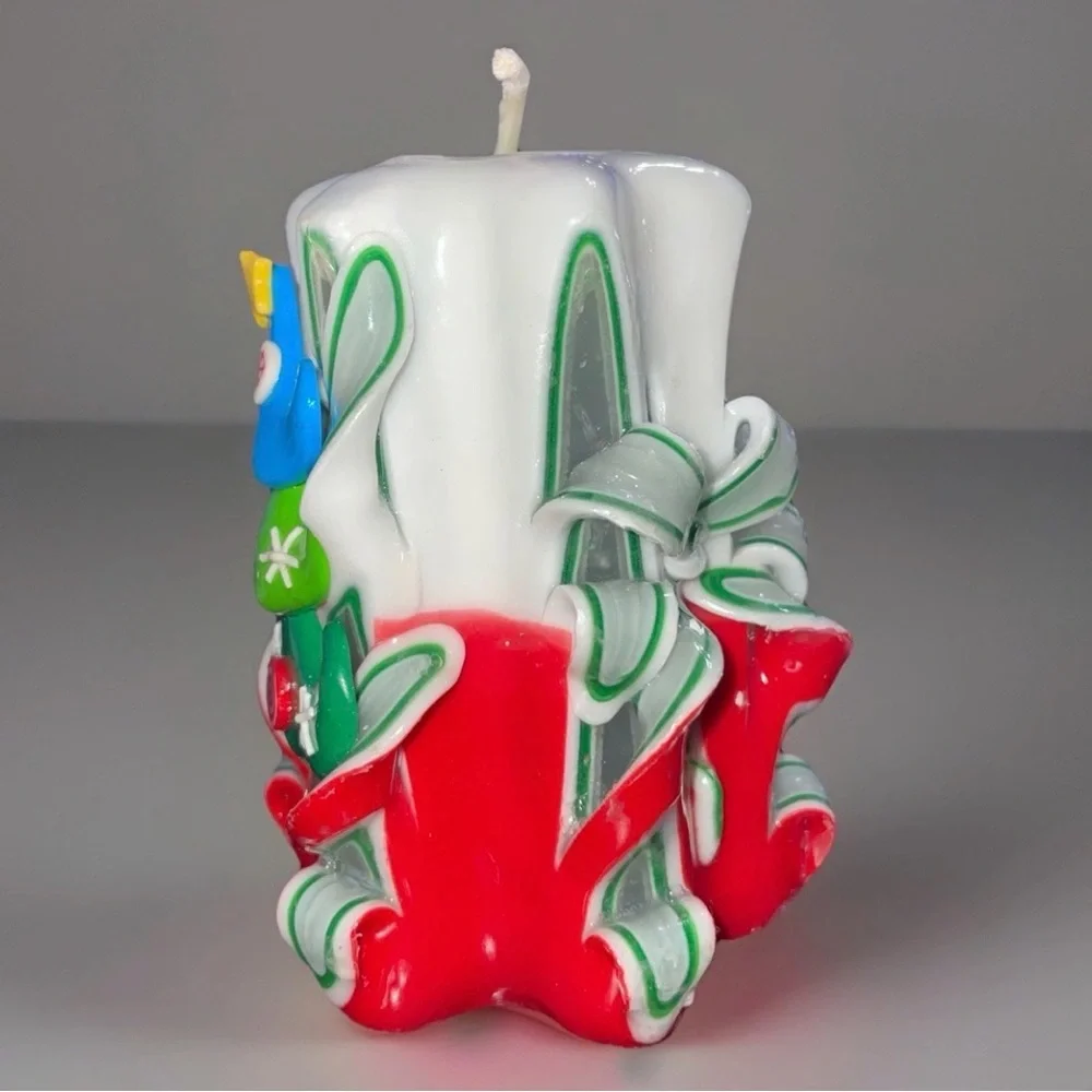 VTG Festive Carved Christmas Candle Glows in‎ Blacklight